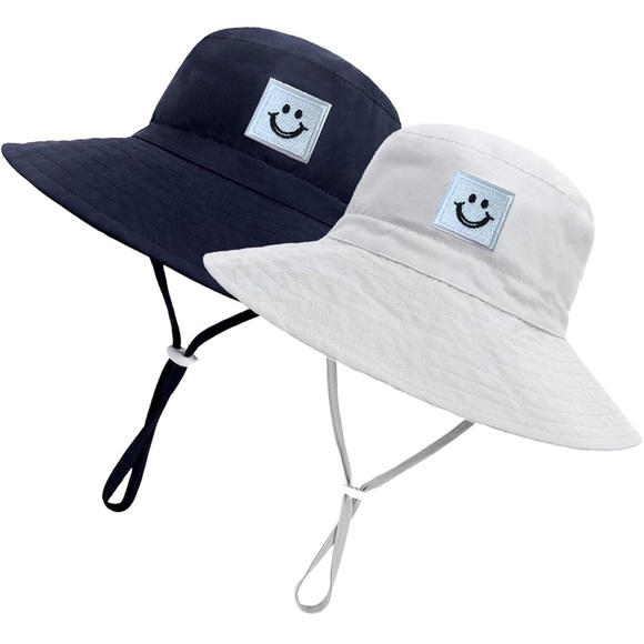 Other - Kids Smiley Face Bucket Hat Set - Navy and White
